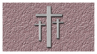 142 DA25 517 SL RK OR Silver 3 Crosses Rock Orchid Background